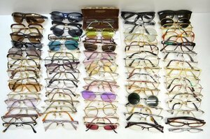 [fui]メガネ 眼鏡 めがね サングラス フレーム まとめ 75本 約2kg パーツ取り 部品 メーカー刻印含む ジャンク