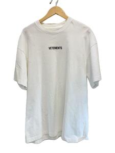 VETEMENTS◆BIG TAG/Tシャツ/S/コットン/WHT/UAH20TR611/首元汚れ