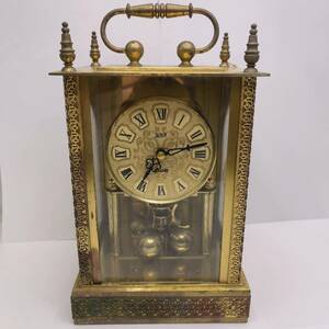 アンティーク ドイツ製 Haller ハラー 真鍮 キャリッジクロック 置き時計