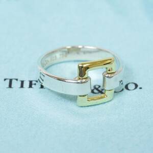 TIFFANY&Co. ティファニー スクエア 750 925 リング 9号 コンビ 2404-N0124K(NT) 