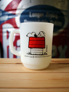 ファイヤーキング★スヌーピー★SNOOPY★マグ★Fire-king★モーニングアレルギー★Mug★1970年★Made in USA