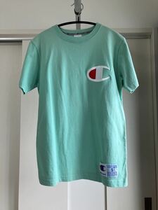 Champion Tシャツ L 半袖 グリーン ライトグリーン アクア トップス tee ビッグ C ロゴ 刺繍 チャンピオン 送料無料