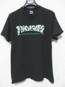 スラッシャー THRASHER 半袖 Tシャツ ロゴ カットソー 黒 ブラック M irmri yg3668