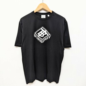 美品 BURBERRY バーバリー Tシャツ 半袖 ブラック コットン サイズM 8021831 LOGO GRAPHIC COTTON T-SHIRT グラフィック プリント