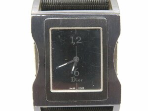 1円◆稼働◆ クリスチャンディオール D100-321 黒 クオーツ ユニセックス 腕時計 M18007