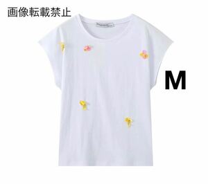 vintage ヴィンテージ レトロ スパンコール 半袖 Tシャツ トップス Mサイズ レディース★ZARA 好きな方に★2024 S/S 春新作 新品未使用★