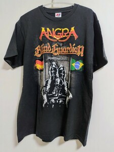 ANGRA & BLIND GUARDIANオフィシャルTシャツ　Lサイズ　アングラ　ブラインド・ガーディアン　メタル　ブラジル　ドイツ　HR/HM