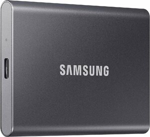 SAMSUNG T7 ポータブルSSD 500GB - 最大1,050MB/秒 - USB 3.2 外付け ソリッドステートドライブ (MU-PC500T/AM) グレー
