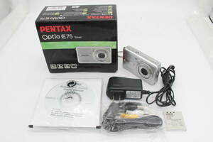 【返品保証】 【元箱付き】ペンタックス Pentax Optio E75 3x バッテリー付き コンパクトデジタルカメラ s9142