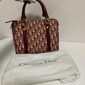 未使用品　Christian Dior ディオール PVC ミニ ボストン ハンドバッグ トロッター　D金具　金金具