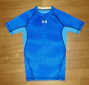 UNDER ARMOUR アンダーアーマー 半袖 コンプレッション インナーシャツ グラフィック アンダーシャツ BLU SM 使用僅 美品