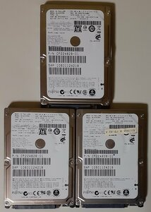 4287 ジャンク 2.5インチ内蔵SATAハードディスク 500GB 9.5mm 富士通 MJA2500BH 注意3個 2365/2758/16117時間 Mac/Win