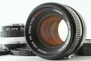 ◆極美品◆ キャノン CANON FD S.S.C. 50mm F1.4 MF 標準 単焦点 レンズ 2x CFE Teleplus MC6 フィルムカメラ