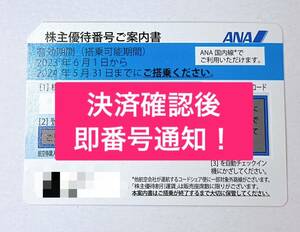 全日空 ANA 株主優待券 有効期限2024年5月31日まで 番号通知のみ 