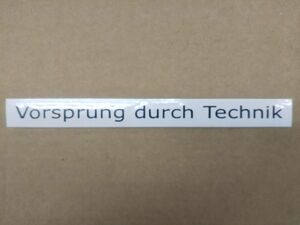 ”Vorsprung durch Technik”　Audi　キャッチフレーズ　切り抜きステッカー　黒