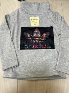 120 新品　アディダス　adidas 裏起毛　トレーナー　韓国　グレー　子供