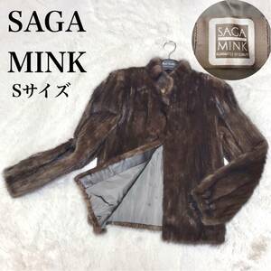 極美品 SAGA MINK ミンクジャケット レザー リアルファー 高級毛皮 サガミンク コート