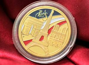 フランス パリ 凱旋門 エッフェル塔 コイン メダル 24KGP 金貨 金 ゴールド