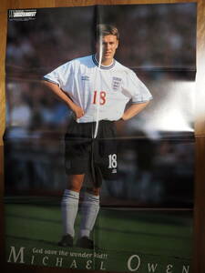 マイケルオーウェン ポスター イングランド代表 WSD Michael OWEN poster England ワールドサッカーダイジェスト