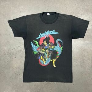 Vintage 80s Dokken Samurai Tattoo Art Graphic Band Tee T Shirt Black L 海外 即決
