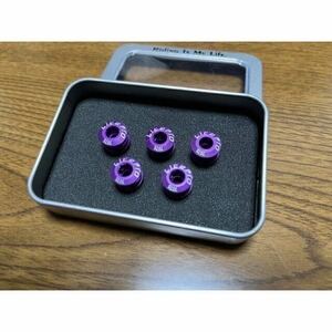 紫　シングル　チェーンリングボルト 5個セット パープル
