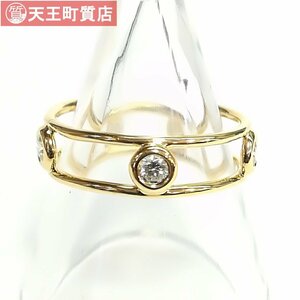 質屋出品【Tiffany】ティファニー 750 イエローゴールド ダイヤモンド ダブルワイヤー K18 リング 11.5号 中古