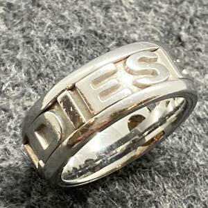 KO1264□DIESEL ディーゼル リング 指輪 STEEL スチール 16号 幅8㎜ メンズ ロゴデザイン アクセサリー 保存袋付き/