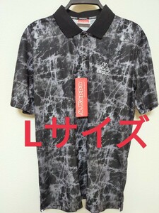 Lサイズ！送料無料！即決！②カッパ ゴルフ KAPPA GOLF メンズ ロゴ入り スポーツ 半袖 ポロシャツ Tシャツ ゴルフウェア 黒