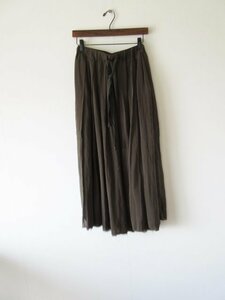 美品 2020AW KristenseN DU NORD / クリステンセンドゥノルド W-317 Silk tuck long skirt 1 C.KHAKI * シルクスカート