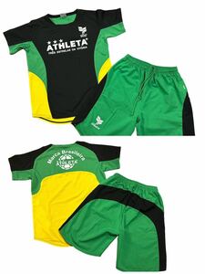 ATHLETA アスレタ 半袖 Tシャツ上下セット 160 ピステ 練習着 ハーフパンツ セットアップ サッカー フットサル ジュニア スポーツ バスケ