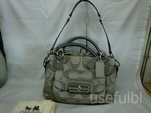 【COACH】　コーチ　シグネチャー　2WAYバッグ　グレージュ　レディース　SY03-W64