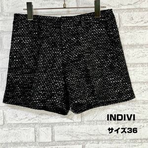 INDIVI インディヴィ　サイズ36 黒　ハーフパンツ　短パン