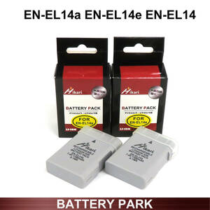 EN-EL14a EN-EL14a ニコン 純正品超える大容量 互換バッテリー2個 D3100 D3200 D3300 D3400 D3500 D5100 D5200 D5300 D5500 D5600 Df