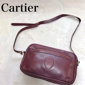 Cartier カルティエ マストライン クロスボディ ショルダーバッグ レザー ポシェット