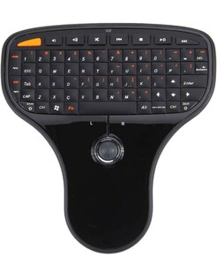 コンピュータアクセサリー N5901 2.4GHzミニワイヤレスキーボード＆マウスコンボ＆USBミニレシーバー、サイズ125 x 135 x 27mm (Black)A5