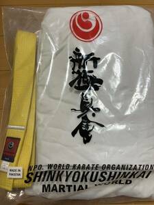 ★送料込★新極真会★5号★空手道着★生成★年期入っています★帯はおまけと思って下さい★どうぞよろしくお願い致します。