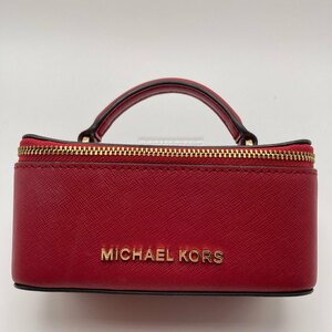 1円～　A-3　60　MICHAEL　KORS　マイケルコース　コスメポーチ　ポーチ　35H9GGFJ2L　ジュエリーボックス　レッド　トップハンドル