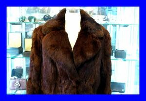 ○美品 ROTINYミンク毛皮コート フリーサイズ ブラウン J0116