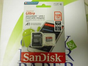 microSDXC 128GB SanDisk APP A1SANDISK UHS-1 HIGH SPEED-U1 WITH SD ADAPTER PACKAGE FREESHIPMENT(minimum only)