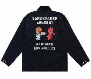 BornxRaised (ボーンアンドレイズド) ジャケット カバーオール BORN X RAISED + AWAKE NY CARHARTT WIP CHORE COAT BLACK ブラック (L)