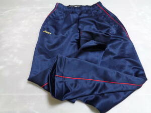 W82（L） 　紺×赤　アシックス　ジャージ　パンツ　下　体操着　体操服　レトロ　未使用