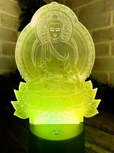 【12色LED照明】ブッダ3Dナイトライト 仏像 置物 仏教 風水 LED 照明 開運 仏 エスニック アジアン インテリア 置物