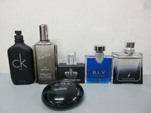 香水6本セット メンズ BVLGARI Calvin Klein アランドロン セクシーボーイ VIP ARUKENO 50ml～100ml 残量約22割～ほぼ満タン