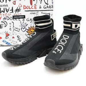 DOLCE&GABBANA ドルチェ＆ガッバーナ 19AW Sorrento ソレント ロゴ ソックスハイテクスニーカー ブラック 41 ITGO0PDG08RY