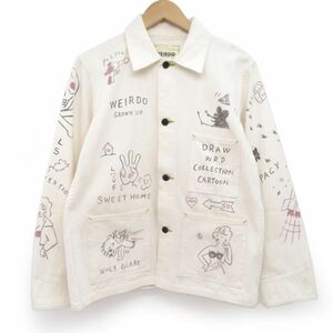 132s WEIRDO ウィアード CARTOON MANIA JACKET カバーオールジャケット WRD-15-AW-10 Sサイズ ※中古