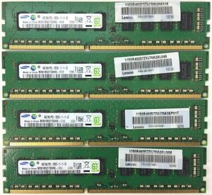 【4GB×4枚組】低電圧版 SAMSUNG PC3L-12800E 2R×8 ECC Unbuffered 中古メモリ ワークステーション用 DDR3 即決 動作保証【送料無料】