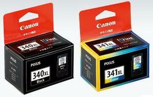 Canon純正インク　BC-340XL　BC-341XL（大容量）ブラック・カラー 新品2個セット