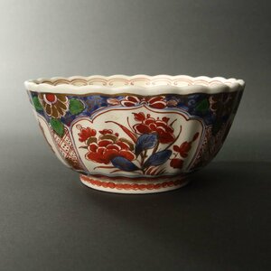 【深和】ロイヤル・デルフト de koninklijke porceleyne fles 伊万里写赤絵錫釉陶器鉢 1923年製