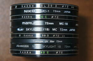 [72mm] Kenko marumi等 SKYLIGHT UV系フィルター 380円/枚