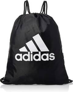 【KCM】Z-bag-89★展示品★【adidas/アディダス】ジムサック　ビッグロゴ　ジムバッグ　ナップサック　サイドチャック付　FSX24　ブラック